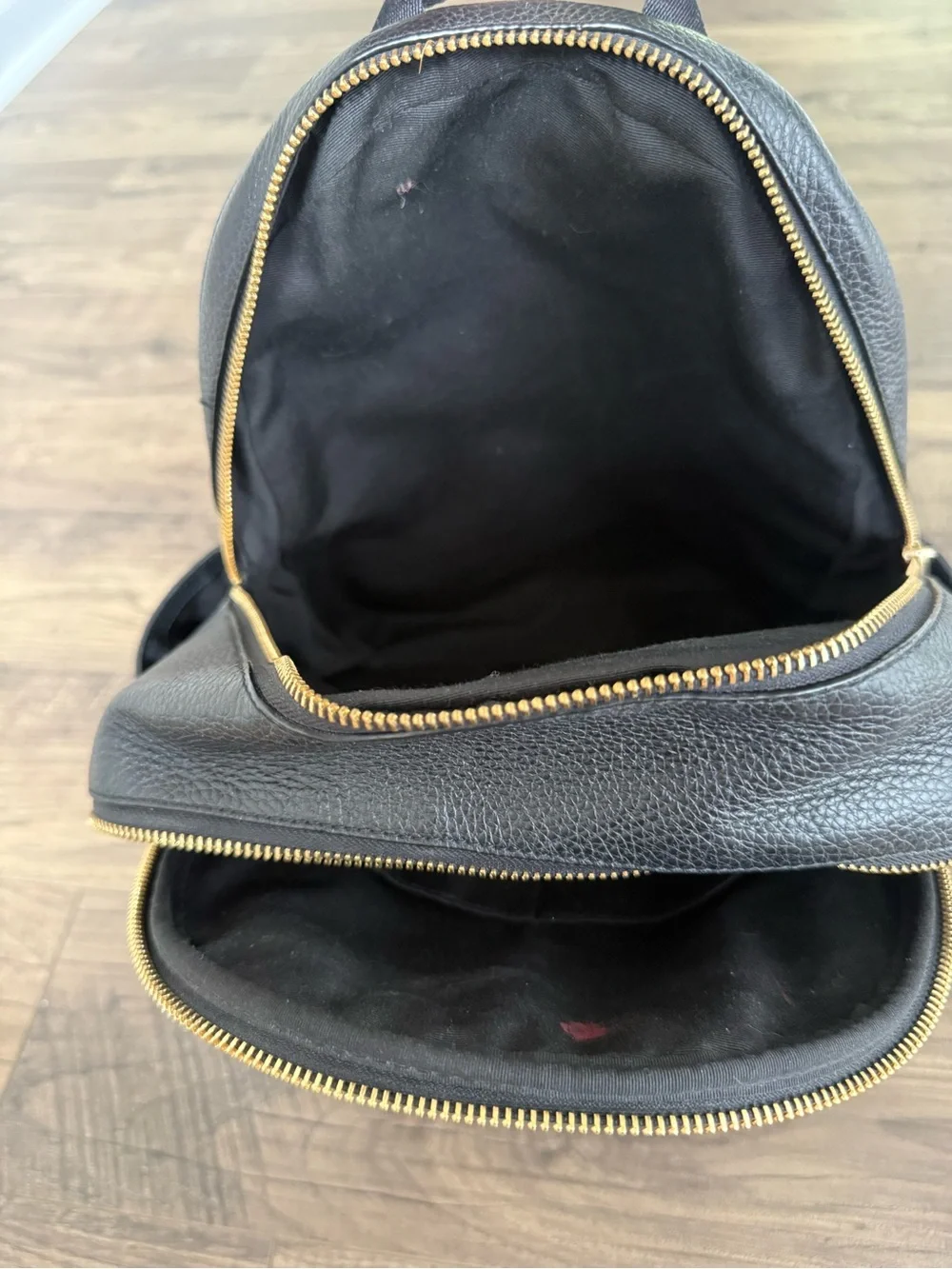 Coach Black Pebbled Leather Mini Backpack with Gold Hardware